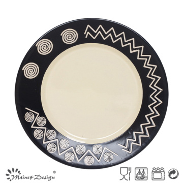 Placa de jantar cerâmica preta feita sob encomenda